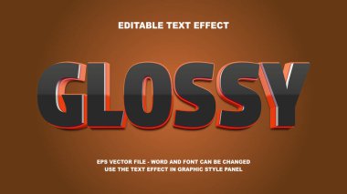 Düzenlenebilir Metin Efekti Parlak Koyu 3D Vektör Şablonu