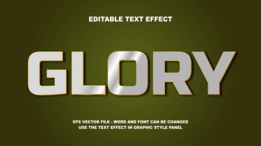 Düzenlenebilir Metin Efekti Glory 3B Vektör Şablonu