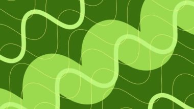 Organik Yeşil Eğri Çizgi Şablonu Arkaplan Canlandırması 4K Üstüste Görüntü Efekti