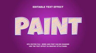 Düzenlenebilir Metin Efekti Boyası 3B Vektör Şablonu
