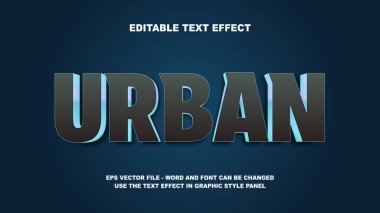 Düzenlenebilir Metin Efekti Kentsel 3B Vektör Şablonu
