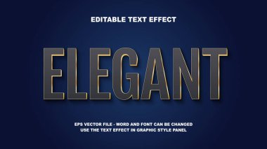 Düzenlenebilir Metin Efekti Zarif 3B Vektör Şablonu