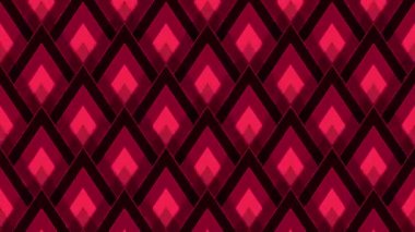 Kırmızı Geometrik Elmas Desenli Arkaplan Animasyon 4K Üstüste Görüntü Efekti