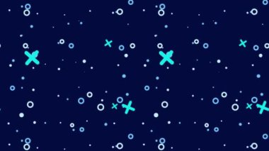 Koyu Arkaplan Animasyon 4K Görüntü Efekti Üzerinde Yüzen Mavi Geometrik Şekiller