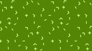 Açık Yeşil Geometrik Sembollü Yeşil Arkaplan Animasyon 4K Görüntü Efekti