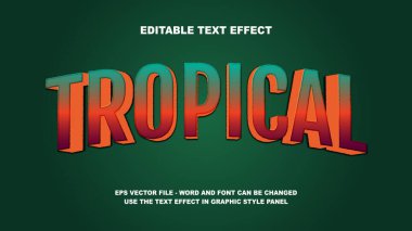 Düzenlenebilir Metin Efekti Tropikal 3B Vektör Şablonu