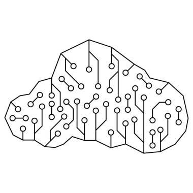 Circuit board human brain. Concept illustration of artificial intelligence. technology background.