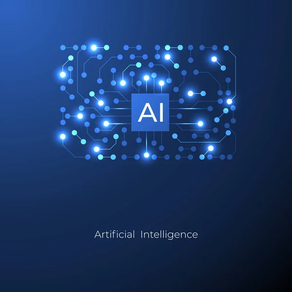 Umělá Inteligence Elektrickým Pozadím Lidského Mozku Digitální Futuristická Velká Data — Stockový vektor