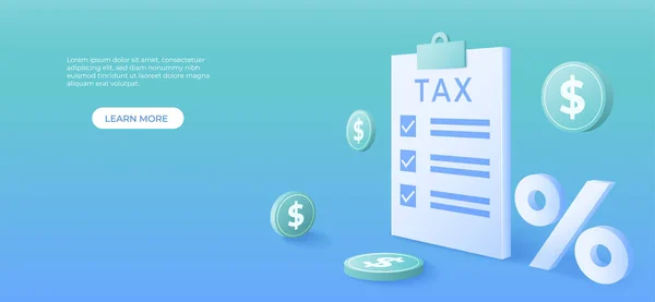 Taxとドルのお金の背景 財務管理の概念です 税金計算と会計 ベクターアートイラスト — ストックベクタ