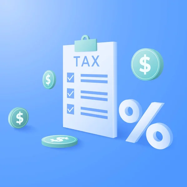 Tax Und Dollar Geld Hintergrund Finanzmanagement Konzept Steuerberechnung Und Buchhaltung — Stockvektor
