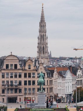 Mont des Arts, Brüksel, Belçika 'dan Büyük Yer manzarası.