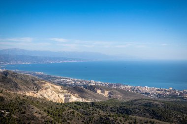 Costa del Sol, Benalmadena, Malaga, İspanya Hava Panoramik Manzarası