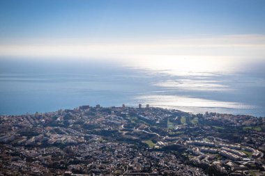 Costa del Sol, Benalmadena, Malaga, İspanya Hava Panoramik Manzarası