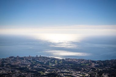 Costa del Sol, Benalmadena, Malaga, İspanya Hava Panoramik Manzarası
