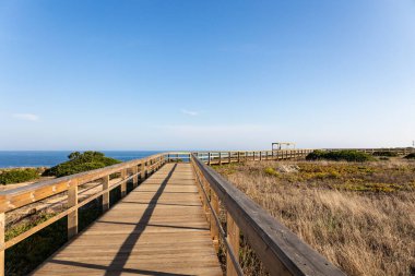 Lagos, Algarve, Portekiz 'de sahil yolu. 10 Ekim 2023.