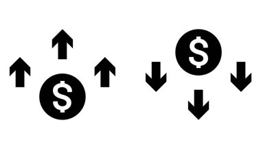 Düz biçimli para vektörü sembolünde dolar fiyatı yükseldi
