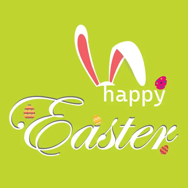 Happy Easter Vintage Sign Eggs Green Background — Stock Vector
