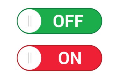 Kapatma düğmeleri simgesi ayarlandı. Web ve uygulama UI tasarımları için vektör düğmelerini aç / kapat. Kaydır ya da kaydır. siyah ve beyaz.