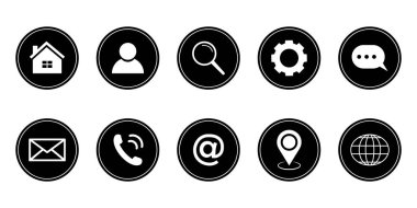 Web simgesi seti. Web sitesi simgesi ayarlandı. bilgisayar ve cep telefonu için.