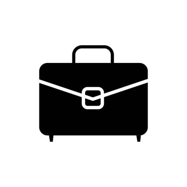 Beyaz arka planda evrak çantası simgesi, seyahat çantası simgesi. tatil, turizm ve bagaj sembolü. izole vektör resmi