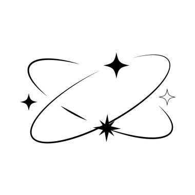 Y2K amatör daire ya da geometrik şekiller ayarlayan parıldayan yıldız. Soyut geometrik minimalist şekil. - Evet. Yıldızlı, geometrik şekilli modaya uygun çerçeveler. Vektör illüstrasyonu