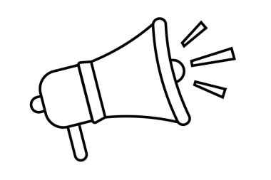 Uygulamalar ve web siteleri için ses veya pazarlama reklam çizgisi sanat vektör simgesine sahip elektrik megafonu, pazarlama simgesi