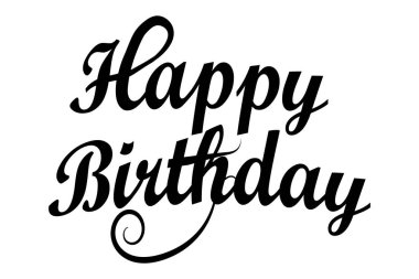 Beyaz arka planda el yazısıyla yazılmış mutlu yıllar. İyi ki doğdun Doğum günü. poster. Doğum günün kutlu olsun. Vektör illüstrasyonu