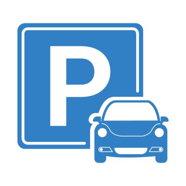 Araba park etme ikonu, park yeri tabelası. Park yeri