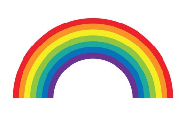 Basit renkli gökkuşağı vektör simgesi. Düz vektör illüstrasyonu