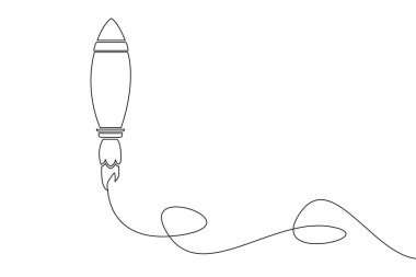 Beyaz arka planda izole edilmiş siyah bir roketin fırlatılması başarılı bir başlangıç konseptidir. değerli metal vektör illüstrasyonundan yapılmıştır.