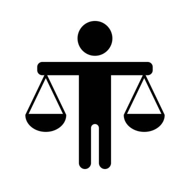 Etik ikonu, herhangi bir şirket sembolünün temel etik değeri. Prensip vektöründe güven olan ahlak ve dürüstlük. Kurumsal adalet terazisinde denge işareti. 