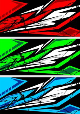 3 in 1 graphics vinyl  for wrap cargo van, race car, pickup truck, adventure vehicle, vinyl boat clipart