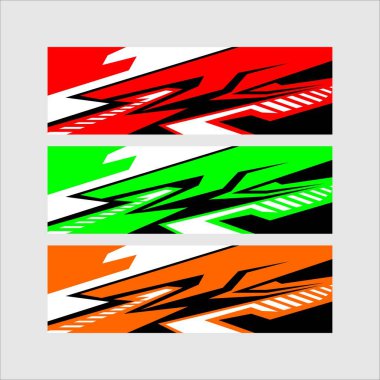 Kargo minibüsü, yarış arabası, kamyonet, macera aracı, vinil bot için 1 grafikte 3 vinil.