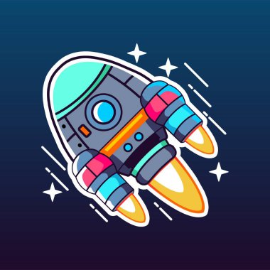 Çocuk astronot 4 'ün düz bir çizgi filmi.