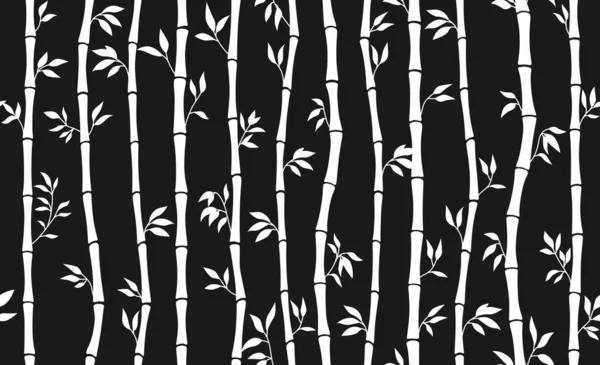 Bamboo Stem Leaf Seamless Pattern Exotic Abstract Natural Plant Boundless — 스톡 벡터