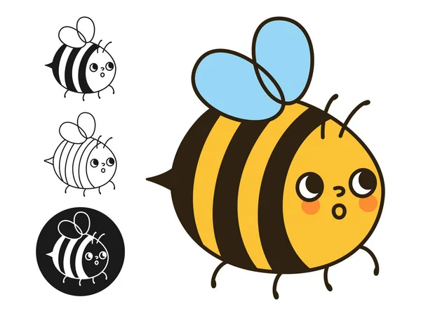 Bienenhonig Insekt Charaktere Cartoon Set Comics Kinder Honigbienen Charaktere Mit — Stockvektor