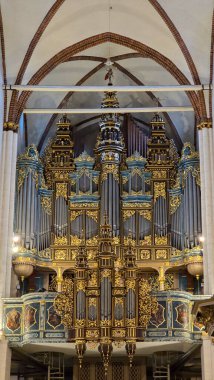 Letonya CityRiga Dome veya Kubbe Katedrali 'ndeki antik organ