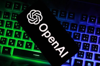 Indonesia - April 2nd 2024: Logo of OpenAi is displayed on a smartphone screen clipart