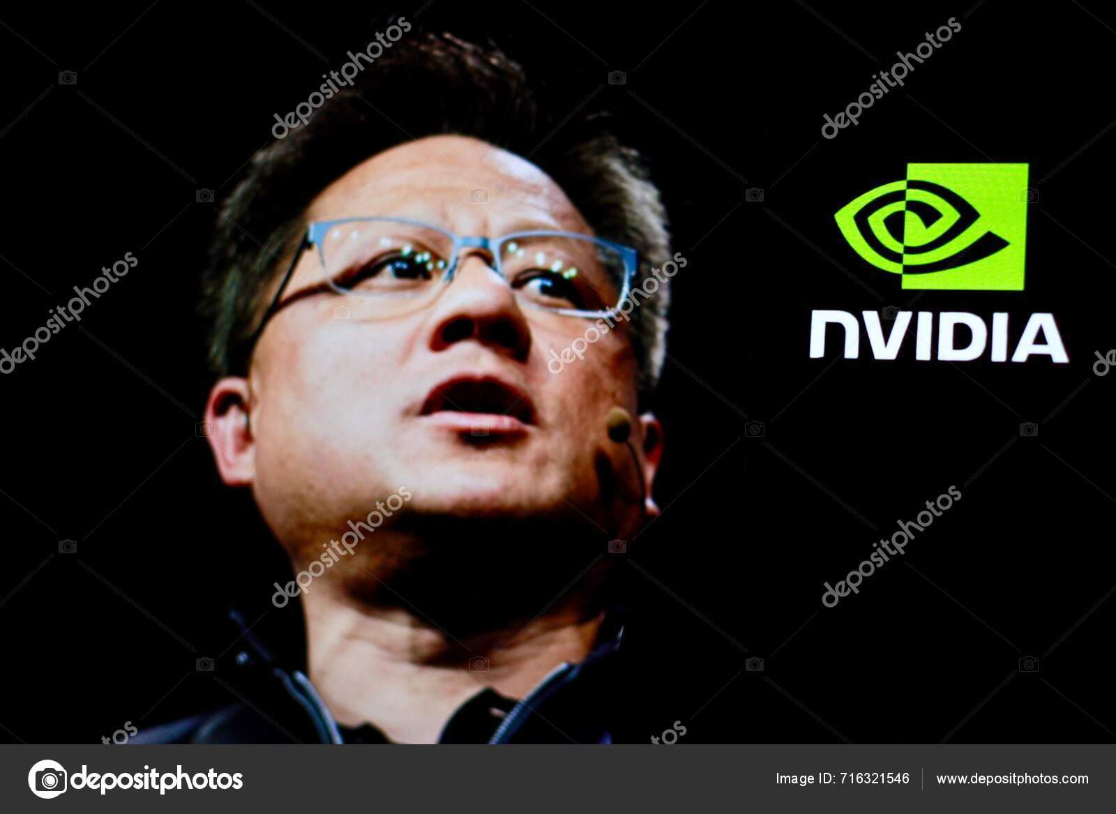 Indonesia Abril 2024 Logotipo Nvidia Con Presidente Jensen Huang Fondo indonesia-abril-2024-logotipo-nvidia-con-presidente-jensen-huang-fondo