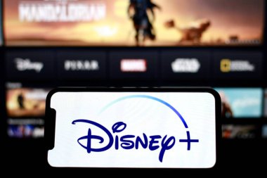 Disney Plus logosu akıllı telefon ekranında sergileniyor. Endonezya - 30 Nisan 2024.