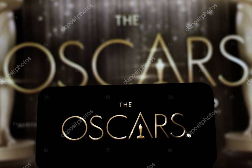 In this photo,Oscars (Academy Awards) logo stock image. It is an annual prestigious ceremony honoring excellence in the film industry and one of the most