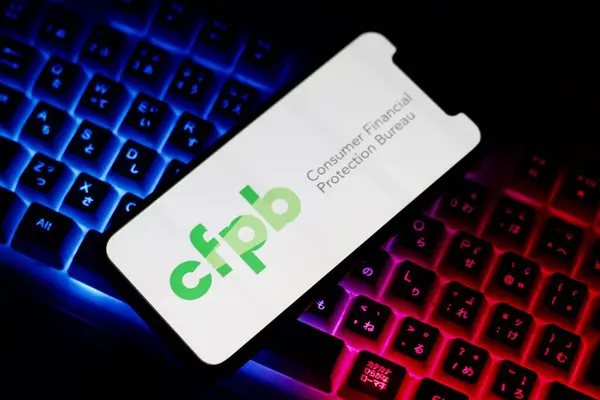 INDONEZYA - 30 Mayıs 2024: Bu resimde, Tüketici Mali Koruma Bürosu logosu, cfpb