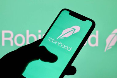 Robinhood uygulama logosu asmartphone Screen.Endonezya - 10 Haziran 2024.