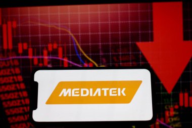 Mediatek logosu, akıllı telefondan gösterilir. Endonezya - 16 Haziran 2024.