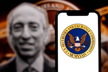 Bu fotoğraf illüstrasyonunda, ABD Menkul Kıymetler ve Borsa Komisyonu 'nun logosu, the Sec, bir akıllı telefonda sergilenmektedir. Endonezya - 18 Haziran 2024.