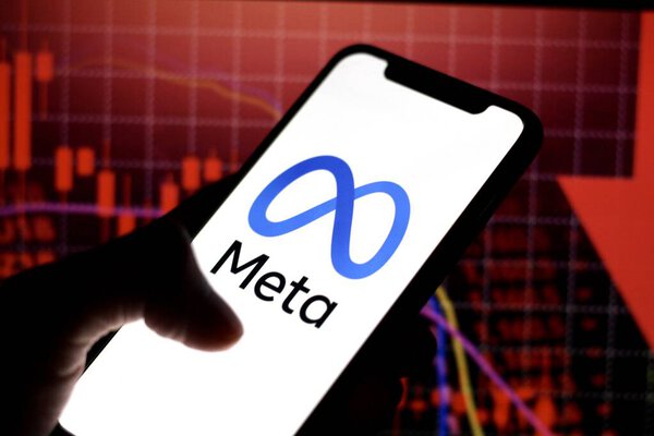 In this photo illustration,the logo of META,is displayed on a smartphone.indonesia - June 23th 2024.
