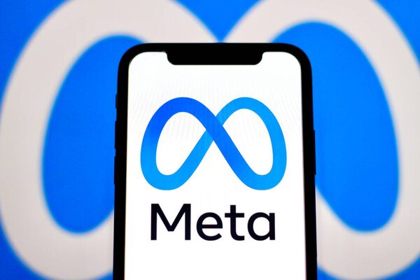In this photo illustration,the logo of META,is displayed on a smartphone.indonesia - June 23th 2024.