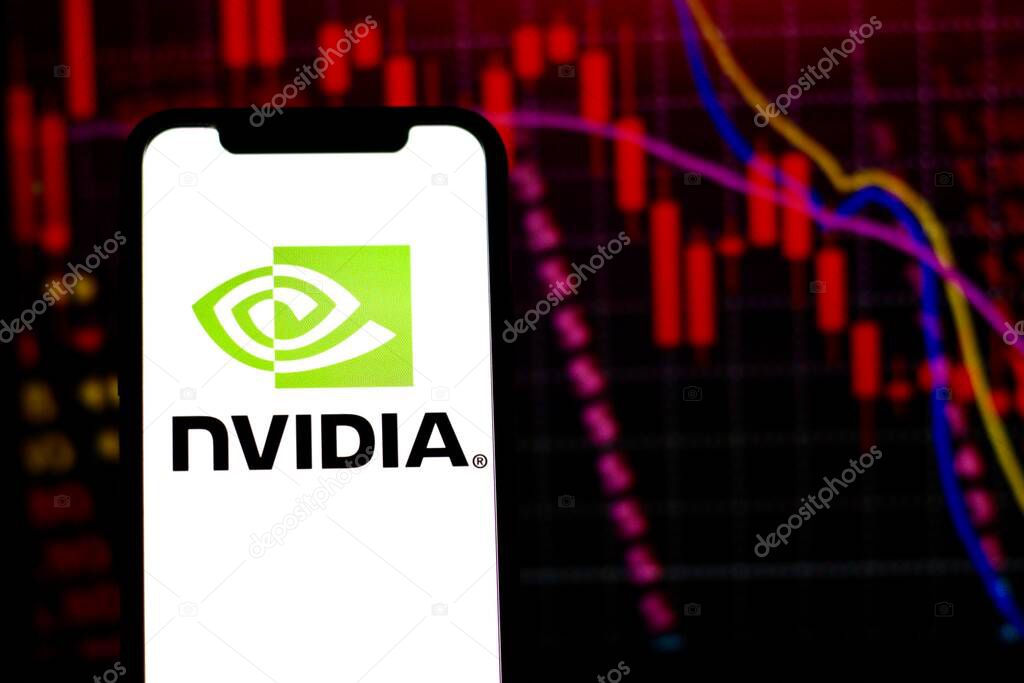 In this photo illustration, the nVIDIA logo is displayed on a smartphone screen.Indonesia - May 28th 2024.