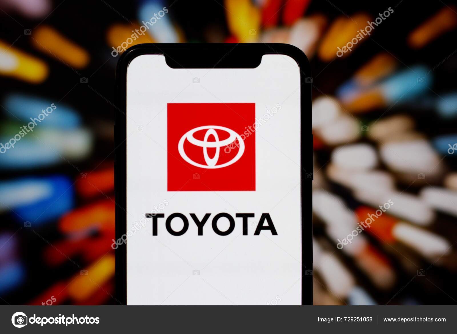 Photo Illustration Logo Toyota Displayed Smartphone Indonesia June 26Th ...