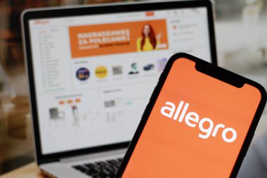 allegro logolu modern akıllı telefon ekranını kapat       